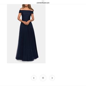 La Femme Evening Gown in Navy Blue
